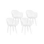 Gardeon 4PC Outdoor Dining Chairs PP Lounge Chair Patio Furniture Garden White