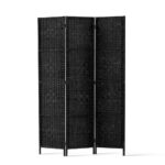 Artiss 3 Panel Room Divider Screen 123x170cm Woven Black