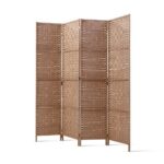 Artiss 4 Panel Room Divider Screen 163x170cm Woven Natural