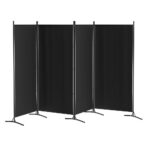 Artiss 4 Panel Room Divider Screen 345x180cm Fabric Black