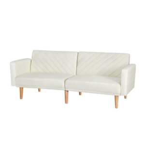 Artiss Sofa Bed 3 Seater Tilted Faux Linen Beige