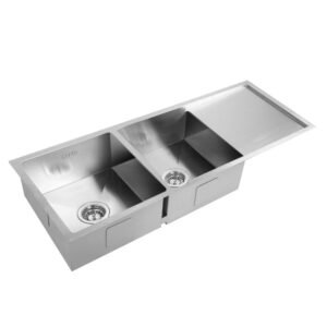 Cefito Kitchen Sink 111X45CM Stainless Steel Basin Double Bowl Silver