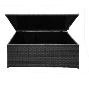 Arcadia Furniture Outdoor Rattan Storage Box Garden Toy Tools Shed UV Resistant – Black