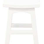 Tokyo Solid Mahogan Timber Footstool (White)