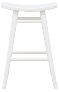 Aria Oval Solid Timber Counter Stool (White)