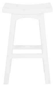 Tokyo Solid Mahogany Timber Barstool (White)