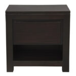 Amsterdam Solid Mahogany Timber 1 Drawer Bedside Table (Chocolate)