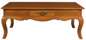 French Provincial 2 Drawer Coffee Table – Light Pecan