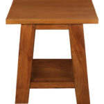 Tokyo Solid Mahogany Timber Lamp Table (Light Pecan)