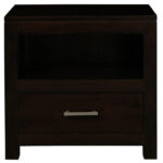 Paris 1 Drawer Solid Mahogany Timber Lamp Table (Chocolate)