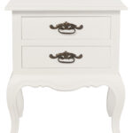 French Provincial 2 Drawer Side Table (White)