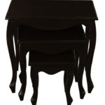 Queen Ann Nest of Table Set of 3 (Chocolate)