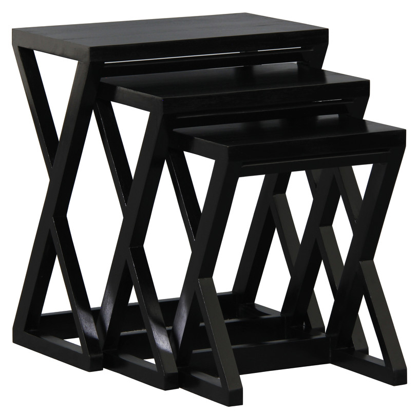 Manhattan Nest of Tables – Set of 3 (Black)
