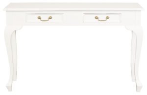 Queen Ann 2 Drawer Sofa Table (White)