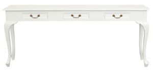 Queen Anne 3 Drawer Sofa Table – White