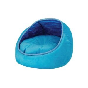 Cat Bed – Fleece Blue Monaco Lounge Couch Cave Plush Cushion Pet All For Paws