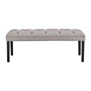Sarantino Cate Button-tufted Upholstered Bench With Tapered Legs By Sarantino – Light Grey