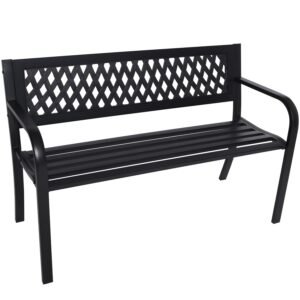 Wallaroo Steel Outdoor Garden Bench – Lattice