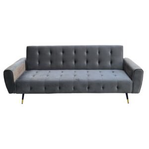 Sarantino Ava 3-seater Tufted Velvet Sofa Bed By Sarantino – Dark Grey