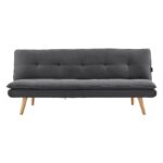 Sarantino 3 Seater Linen Sofa Bed Couch Lounge Futon - Dark Grey