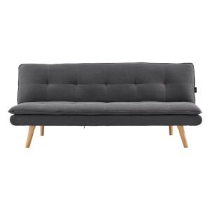 Sarantino 3 Seater Linen Sofa Bed Couch Lounge Futon – Dark Grey