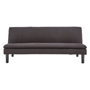 Sarantino 3 Seater Modular Faux Linen Fabric Sofa Bed Couch – Black