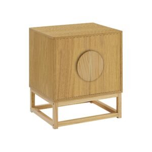 Sarantino Luca Bedside Table Split Door Night Stand – Natural