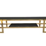 Alexa Gold TV Unit - Black Glass