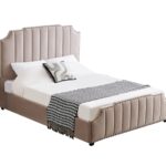 Santosa Champagne Velvet Bed - Queen
