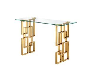 Royale Gold Console Table – White Marble