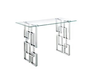 Royale Silver Console Table – White Marble