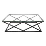 Alsea Coffee Table Black Base - Clear Glass