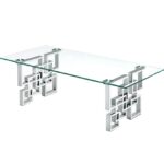 Royale Silver Coffee Table - Clear Glass
