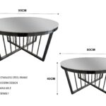 Salina Coffee Table 80cm Black Base - Mirror Glass