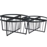 Salina Coffee Table 90cm Black Base   - Clear Glass