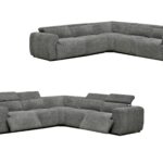 Cleo Boucle Electric Modular Lounge - Light Grey