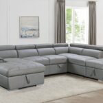 Plush Sleeper Modular Chaise Lounge - Light Grey