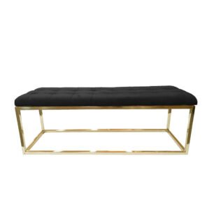 Holly Ottoman Gold Base – Black Seat