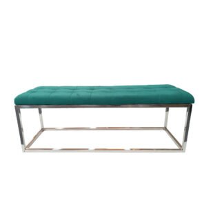 Holly Ottoman Silver Base –  Green Seat