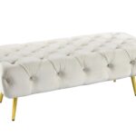 Shirley Ottoman Beige Velvet
