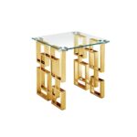 Royale Gold Side Table - Clear Glass