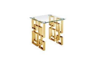 Royale Gold Side Table – Clear Glass