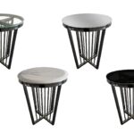 Salina Side Table 45cm Black Base - Black Glass