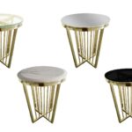 Salina Side Table 45cm Gold Base - Mirror Glass