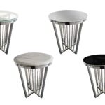 Salina Side Table 45cm Silver Base - Black Glass