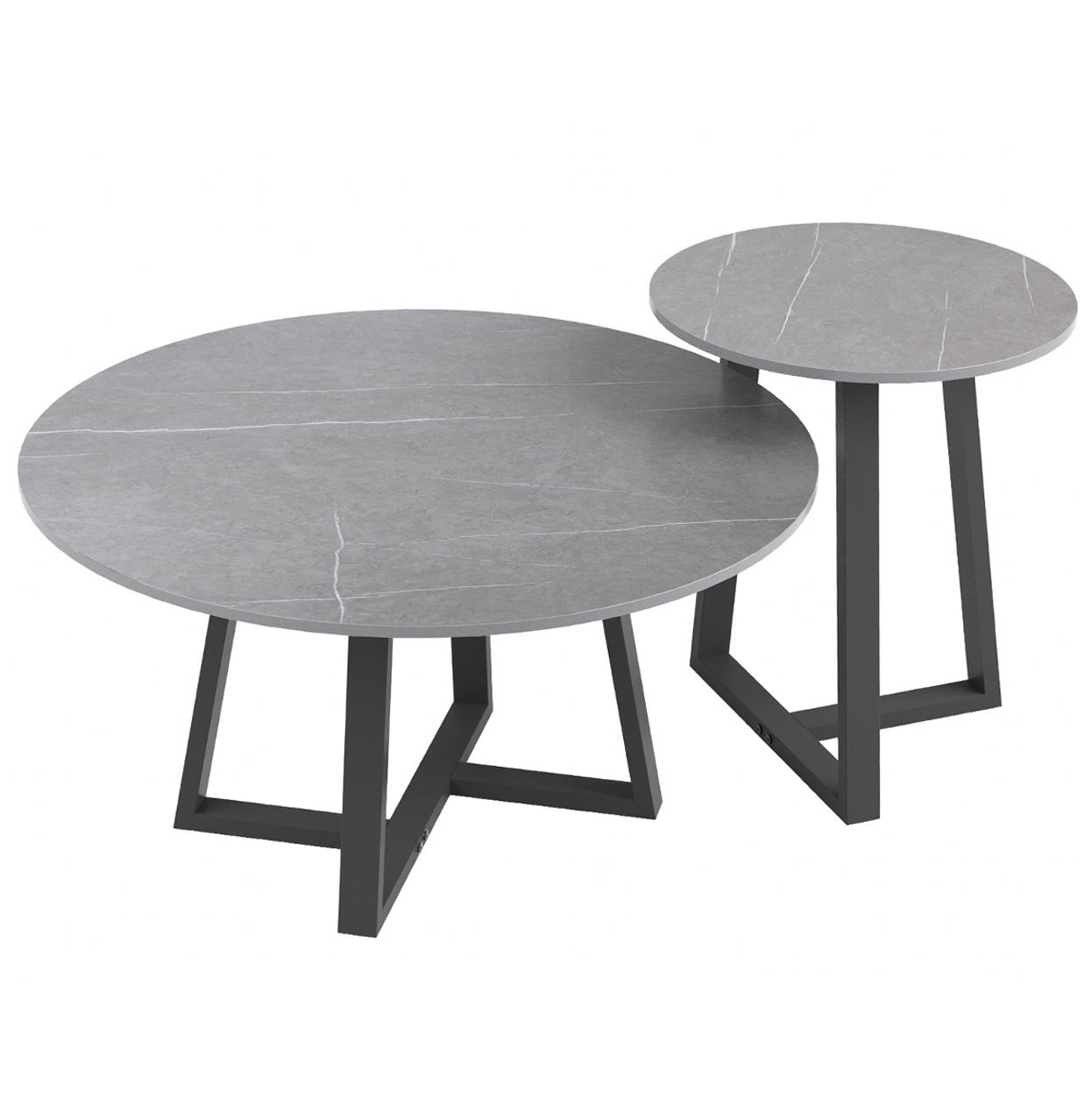 Interior Ave – Broadway Two Tier Coffee Table Set – Stone Grey