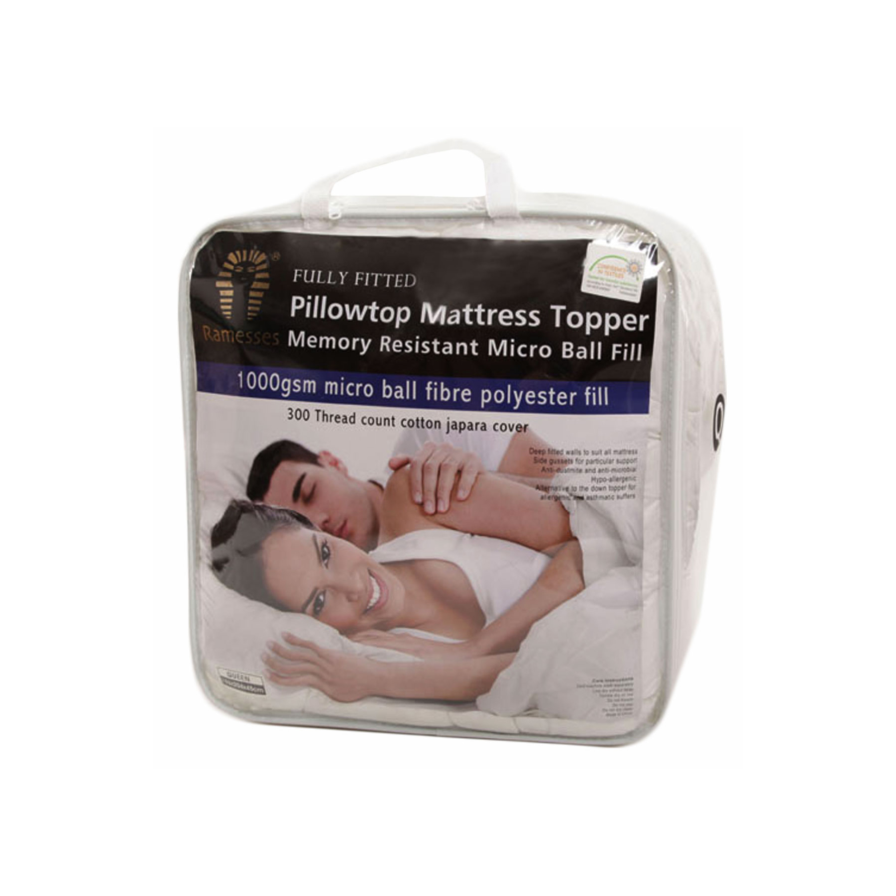 Ramesses Fully Fitted Pillowtop Mattress Topper Double 1 V442 KIT MATTRESST 1000GSM WHITE DS 146441 00