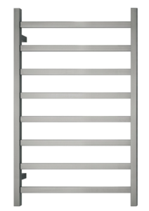 Premium Brushed Nickel Heated Towel Rack – 8 Bars, Square Design, AU Standard, 1000x620mm Wide