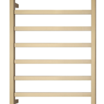 Premium Brushed Gold Heated Towel Rack - 8 Bars, Square Design, AU Standard, 1000x620mm Wide