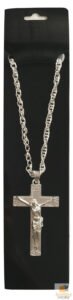 Jesus Christ Metal Necklace Chain Pendant Chain Jewellery Crucifix – Silver
